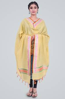 Banarasi Pure Munga Silk Handwoven Zari Booti Dupatta