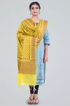 Banarasi Cotton Silk Zari Booti Dupatta