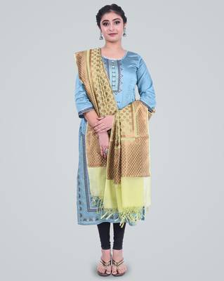 Banarasi Cotton Silk Zari Booti Dupatta 1