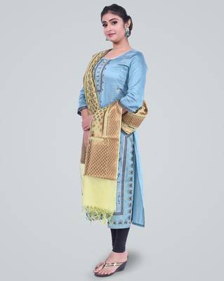 Banarasi Cotton Silk Zari Booti Dupatta 2