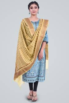 Banarasi Cotton Silk Zari Booti Dupatta