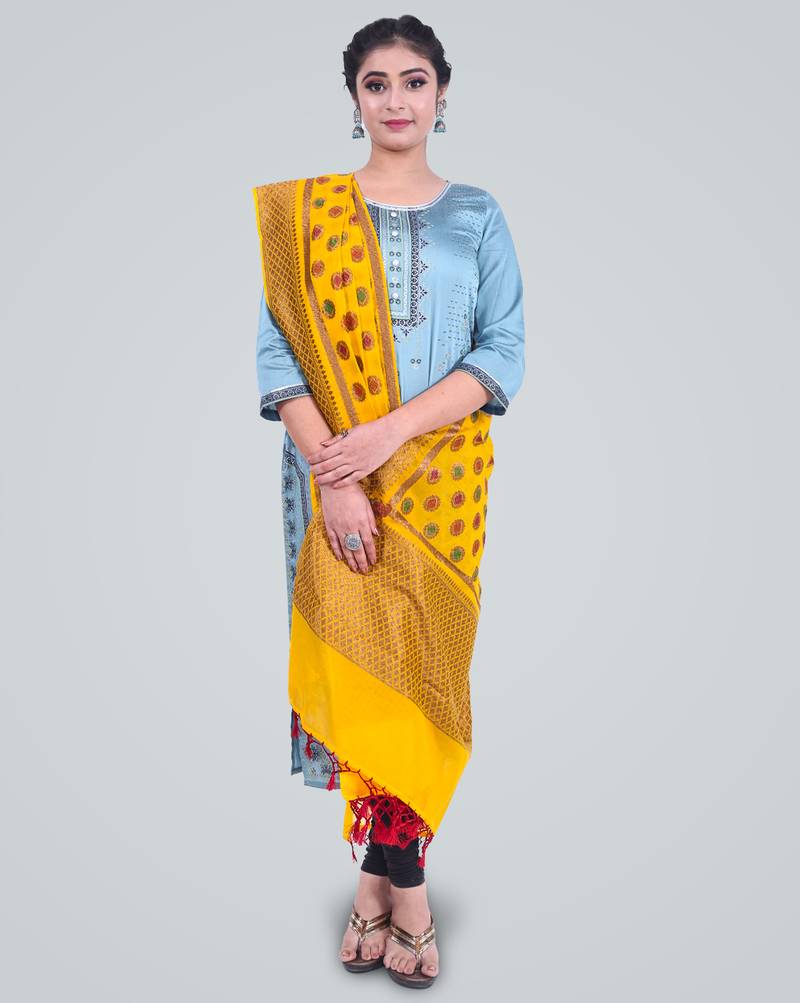 Banarasi Cotton Silk Meena Boota Dupatta