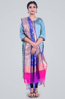 Banarasi Kataan Silk Floral Meena Jaal Dupatta