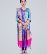 Banarasi Kataan Silk Floral Meena Jaal Dupatta