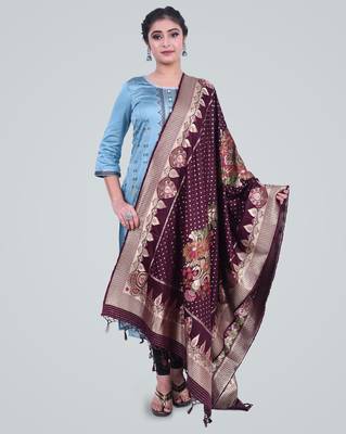 Banarasi Kataan Silk Meena Dupatta 1