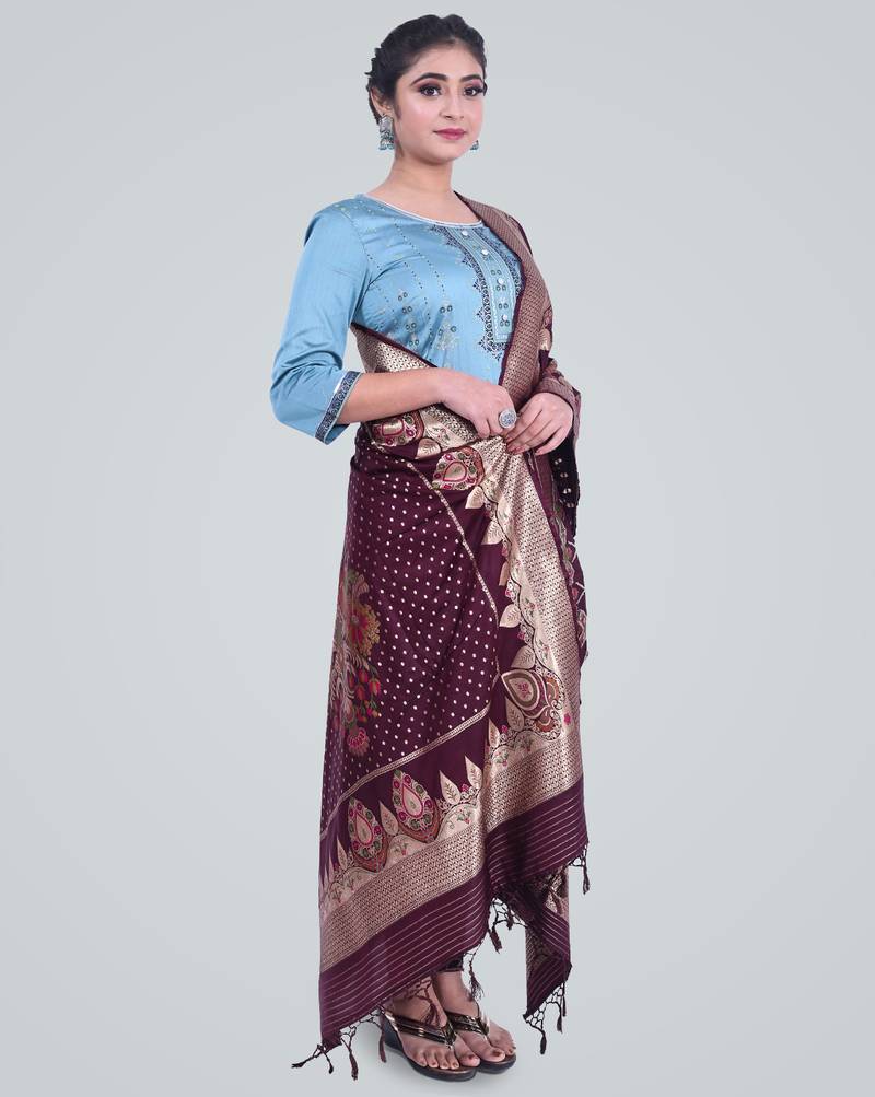 Banarasi Kataan Silk Meena Dupatta