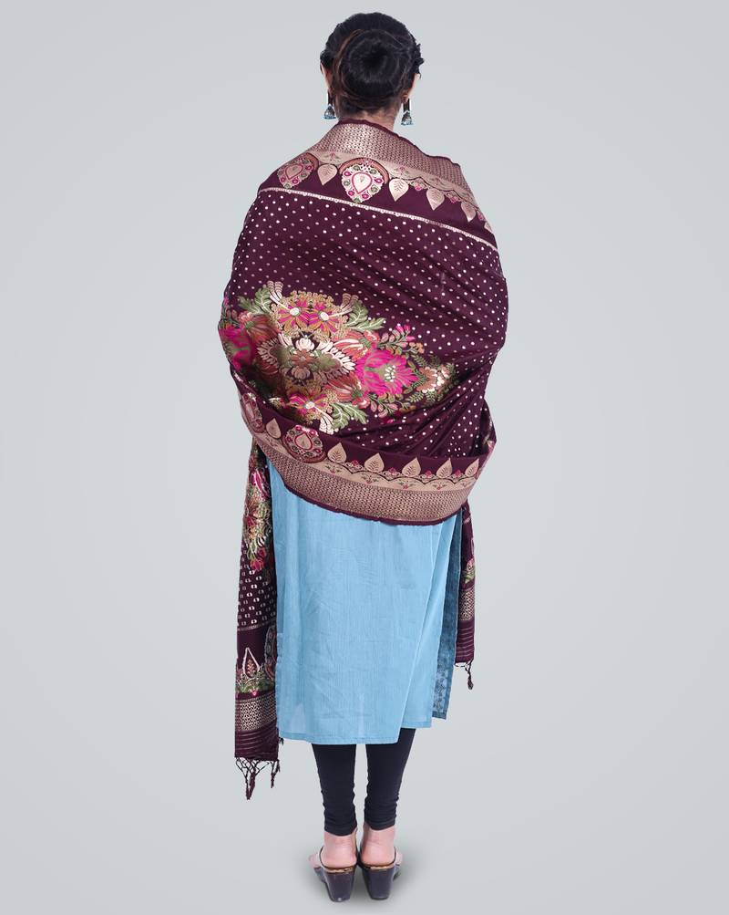 Banarasi Kataan Silk Meena Dupatta