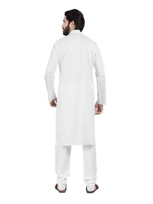 White plain pure cotton kurta-pajama 2