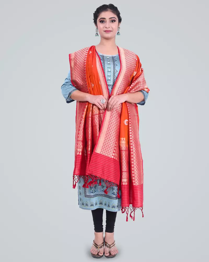 Banarasi Pure Kataan Silk Handwoven Meena Boota Dupatta