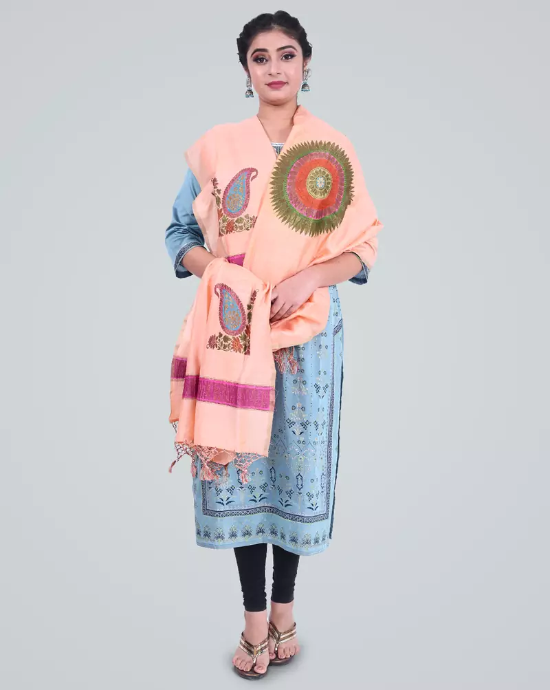 Banarasi Pure Munga silk Khaddi Meena Dupatta