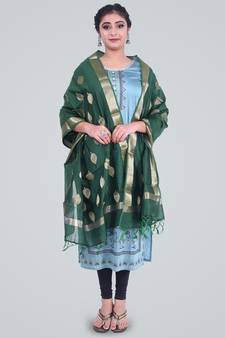 Banarasi Pure Chanderi Silk Zari Dupatta