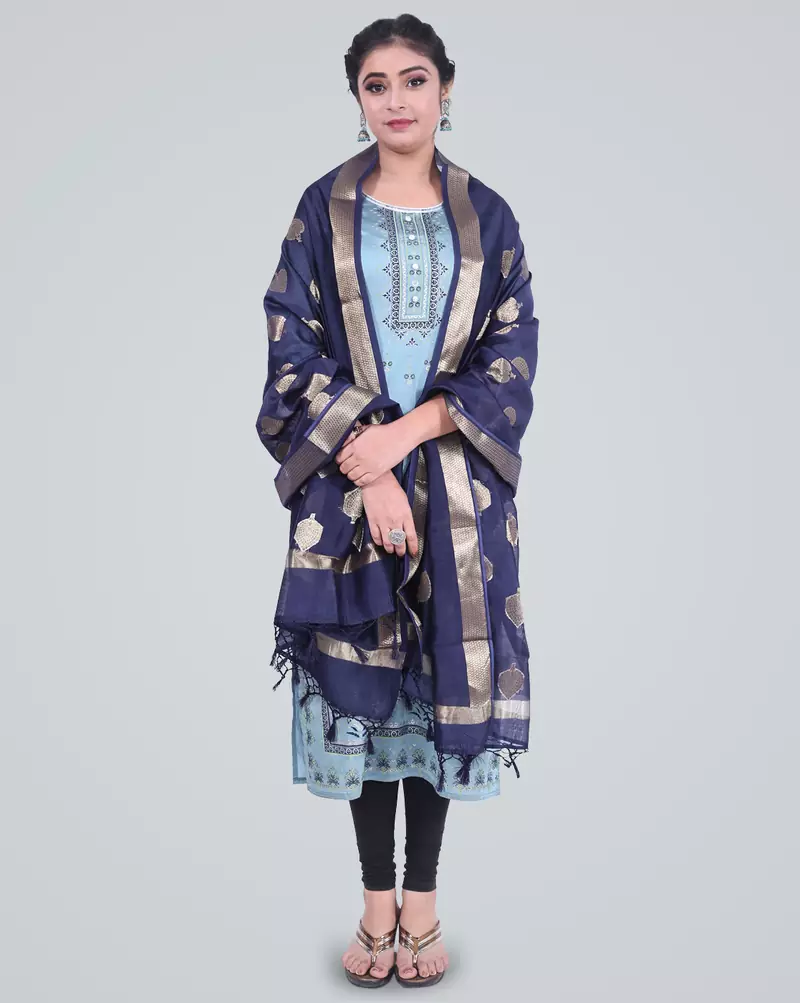 Banarasi Pure Chanderi Silk Zari Dupatta