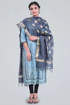 Banarasi Pure Chanderi Silk Zari Dupatta