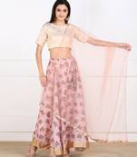 SWAGG INDIA Womens wear Baby Pink Color Lehanga choli