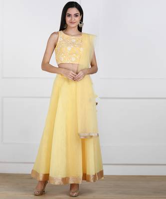 SWAGG INDIA Womens wear Yellow Color Lehanga choli 1