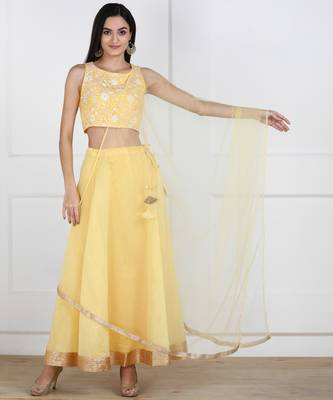 SWAGG INDIA Womens wear Yellow Color Lehanga choli 4