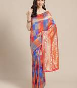 Multi Silk Blend Woven Zari Saree