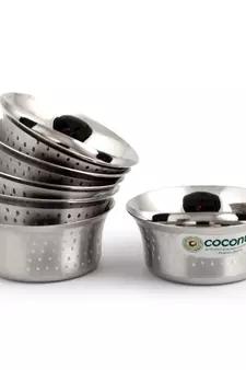 Coconut Stainless Steel Shower Pari Bowl/Vati/Katori- C23 - Set of 6- Capacity Each Bowl 150ML