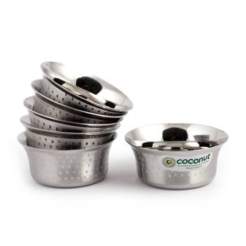 Coconut Stainless Steel Shower Pari Bowl/Vati/Katori- C23 - Set of 6- Capacity Each Bowl 250ML 1