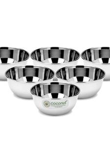 Coconut Stainless Steel C13 Nano Laser Bowl/Vati/Katori - Set of 6 - (Diameter - 8Cm) -Capacity -200 ML Each Bowl