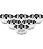 Coconut Stainless Steel C13 Nano Laser Bowl/Vati/Katori - Set of 6 - (Diameter - 8Cm) -Capacity -200 ML Each Bowl