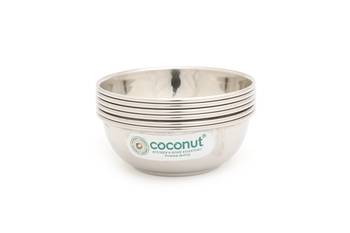 Coconut Stainless Steel C34 Plain Beeding Bowl/Vati/Katori - Size 8 - 300 ML - Set of 6 1