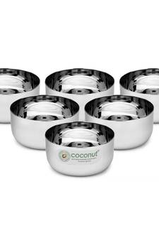 Coconut Stainless Steel Sada  Bowl/Vati/Katori- C35 - Set of 6- Capacity Each Bowl 200ML