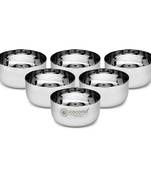 Coconut Stainless Steel Sada  Bowl/Vati/Katori- C35 - Set of 6- Capacity Each Bowl 200ML
