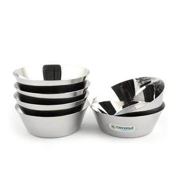 Coconut Stainless Steel Alaska Bowl/Mixing & Serving Bowl/Katori Capasity - 1200 ML - Pack of 6 1