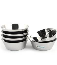Coconut Stainless Steel Alaska Bowl/Mixing & Serving Bowl/Katori Capasity - 1200 ML - Pack of 6