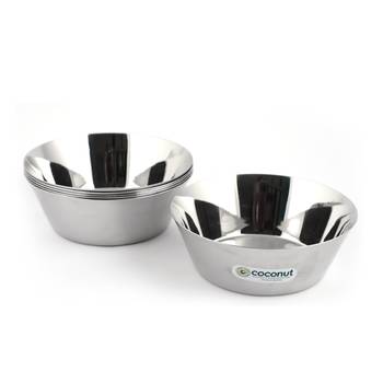 Coconut Stainless Steel Alaska Bowl/Mixing & Serving Bowl/Katori Capasity - 1200 ML - Pack of 6 2