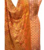 Peach Muslin Silk Digital Print Unstitched Suit