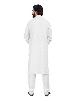 White plain pure cotton kurta-pajama 2