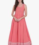 Shopping Factory Peach Rayon Kurti With Sharg 