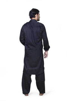 Black plain cotton pathani-suits 3