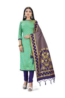 Green printed  Art Silk salwar