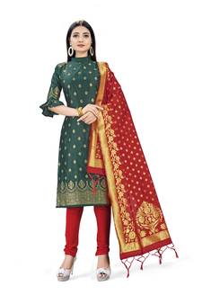 Green printed  Art Silk salwar