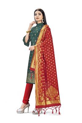 Green printed Art Silk salwar 2
