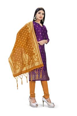 Purple printed banarasi silk salwar 3