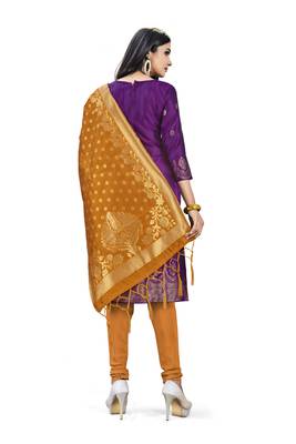 Purple printed banarasi silk salwar 4