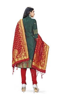 Green printed Art Silk salwar 4