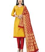Yellow printed Art Silk salwar
