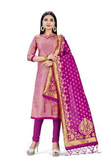 Pink printed  Art Silk salwar