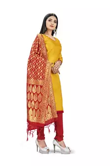 Yellow printed Art Silk salwar