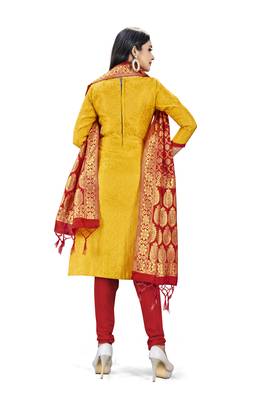 Yellow printed Art Silk salwar 4