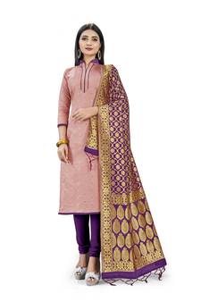 Peach printed  Art Silk salwar
