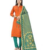 Orange printed  Art Silk salwar