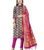 Blue printed Art Silk salwar