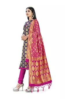 Blue printed Art Silk salwar