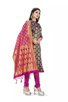Blue printed Art Silk salwar